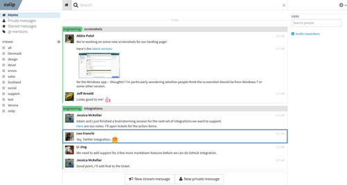 Zulip scheduled messages screenshot